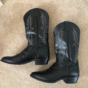 Vintage Tony Lama Mens NM2993 Black Leather Cowboy Western Boots Size 10.5 M